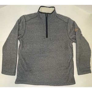 ORVIS Men’s Brighton 1/4 Zip Pullover Sweater Black/White Sherpa Lined Size Med